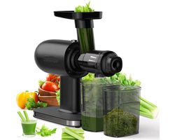 Slowjuicer - Sapcentrifuge - Cold Press - Groente en Fruit Blender - Krachtige Motor - Zwart