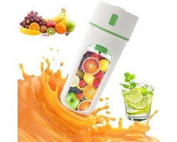 Slowjuicer - sapcentrifuge - draagbare juicer - Draagbare sapcentrifuge 300 ml - USB oplaadbaar (1200 mAh) - hoge snelheid - groen - inclusief rietje en oplaadkabel