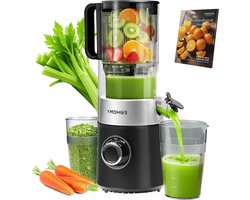 Slowjuicer - Sapcentrifuge Vruchtenpers - Gezond Sap Maken - 7-Traps Sapextractie - 1.8 Liter - Zwart Zilver