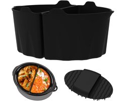 2x Herbruikbare Siliconen Slowcooker Liner met Scheidingswand - Lekdicht voor 6 Qt Ovalen & Ronde Crockpot