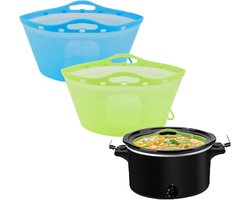 2x Herbruikbare Siliconen Slowcooker Liners voor 6, 7, 8 & 10 Liter - Hittebestendig & Eenvoudig Schonen