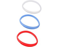 Afdichtringen Snelkookpan - Vervangingsonderdelen Keuken - Luchtdicht Koken - Voedselveilig Siliconen - 3 Stuks - Rood Transparant Blauw