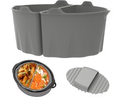 Herbruikbare Siliconen Divider voor Slowcooker 6-8QT Ovaal Rond - Lekvrij en Hittebestendig