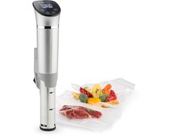 Klarstein Quickstick - Sous-vide garer, Precisiekooktoestel, Slowcooker, 1300 W, Timerfunctie, 3D Circulating, 0-95 °C, LCD touch-display, waterdicht, tot 20 liter, flex, zilver