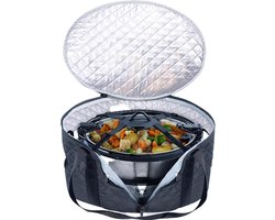 Kookcontainer Reistas - Slowcooker Tas - Maaltijden Vervoeren - Geïsoleerde Constructie - 16 x 11.5 x 9 inch - Zwart