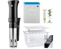 Sous Vide – Complete Set – Sous Vide Stick – met Kookboek – Vacuumzakken – 1100W – 12 Liter – BPA-vrij – Sous Vide Waterbak – Zwart – van Nimma