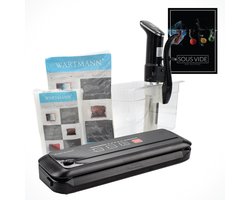 Wartmann 1507 Set - Sous Vide Stick - Vacuümmachine - Sous Vide Zakken & Rollen - Waterbak - Incl. Sous Vide Handboek