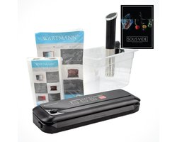 Wartmann 1508 Sous Vide Stick Set - Inclusief Vacuümmachine, Vacuumzakken & Rollen, Waterbak en Digitaal Sous Vide Handboek