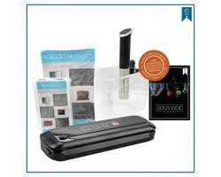 Wartmann 1508 Sous Vide Stick Set - Inclusief Vacuümmachine, Vacuumzakken & Rollen, Waterbak en Sous Vide kookboek (E-Book)