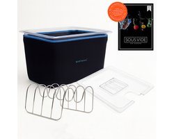 Wartmann Sous Vide Set - 12 Liter Waterbak - Deksel - BPA Vrije Polycarbonaat - Neopreen Isolatiehoes - RVS Rekje - Gratis Sous Vide E-book - Duurzaam - Kostenbesparend - Vaatwasserbestendig