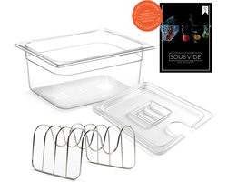 Wartmann Sous Vide Set - Waterbak 12 L - Deksel - RVS Rekje - Gratis E-book - BPA-vrij & Vaatwasserbestendig