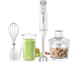 4-in-1 Hand Blender met 1000 W Staalsnelle Puree Bar, Stepless Speed Control en Turbo voor Babyvoeding, Soepen en Smoothies