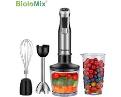4-in-1 Staafmixer Set - Hakmolen - Hand Blender - 6 snelheden - 1200W - Incl. Accessoires