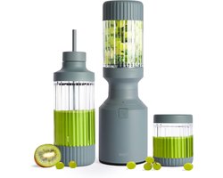 850 W Blender met 3 To-Go Cups 785 ml - Smoothie Maker voor Smoothies, Shakes en Sauzen - BPA-vrij Tritan - Roestvrijstaal Messen - To-Go Deksels - Blauw