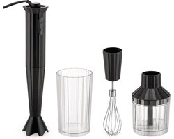 Alessi Staafmixer Set Plissé – Zwart – Michele de Lucchi – MDL10S B – Set met Staafmixer en Accessoires – Stijlvol en Krachtig – Ideaal voor Soepen, Sauzen en Smoothies