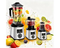 Allecto - Elektrische Staafmixer - Mixer - 3-in-1 - Multifunctioneel - Zilver - Keukenapparaat - Smoothies - Pureren - Groot - Stil - Modern ontwerp - Perfect voor thuisgebruik - Zwart en roestvrij staal