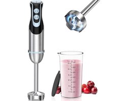 Aurixi® Mixer staafmixer - Mixer - Mixer handmixer - Zilver - ‎6cm x 6cm x 22cm