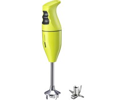 bamix EO140 Classic staafmixer met multifunctioneel mes van roestvrij staal, 140 W, 2 niveaus, gemaakt in Zwitserland, limoengroen/zwart