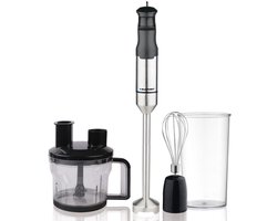 Blaupunkt HBD611 - Staafmixer - 1200W - Titanium Messen - Inclusief Foodprocessor en Garde