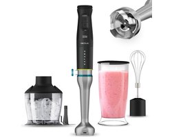 Cecotec Handmixer Katana 15 TotalDestroy Chop B. 1500 W, dubbele messen, 21 snelheden en turbo, 4 messen met zwart titanium, ext