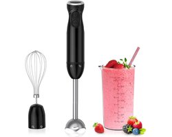 CRLYN® Staafmixer Set - Hakmolen - Groentesnijder - Soepmaker - Draadloos - Zwart