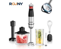 CYRO - Staafmixer - Elektrische staafmixer - Hakmolen - 6 in 1 multifunctioneel - Staafmixers - RVS - Staafmixer set - Zwart