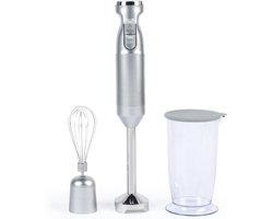 DailySupplies® Staafmixer Set - Hakmolen - Groentesnijder - Soepmaker - Zilver