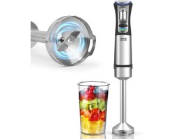 Draadloze Accu Staafmixer met Maatbeker en Oplaadkabel - Roestvrij Staal Handmixer Set