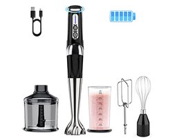 Draadloze staafmixer 4-in-1 met 21 snelheden en verstelbare hoeken voor veelzijdig mixen