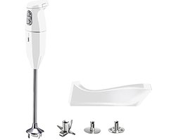 draadloze staafmixer set met laadstation - 250 watt, 3 standen, RVS opzetstukken, ideaal voor smoothies en dips