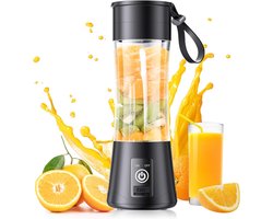 Draagbare blender - Ideaal voor het maken van smoothies en milkshakes - Gemotoriseerde blenderbeker - Draagbare blender - Mini-sapcentrifuge - Blender met kan - Ideaal voor picknicks, sport, thuis, op kantoor - Zwart