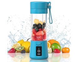 Draagbare blender voor shakes en smoothies, TastLi Draadloze Persoonlijke Mini Reizen Fruit Juicer Cup Mixer Elektrische Smoothie Blender Maker, 13 oz Flessen, USB Oplaadbaar (Hemelblauw)
