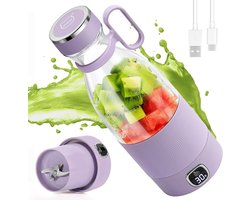 Draagbare USB-oplaadbare 6-messen mixer 350 ml - 3000 mAh batterij voor smoothies en sap thuis en onderweg