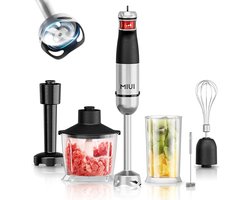Elektrische Handmixer Staafmixer 6-in-1 – Hakmolen – 1500W Krachtige RVS Staafmixer met Accessoires – Hand Blender Multi-functioneel voor Soepen, Smoothies & Sauzen - TELEO
