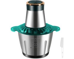 Elektrische vleesmolen, multifunctionele 2-snelheden voedselhakker met 3L roestvrijstalen container en messen, 110W handmatige groentehakker/blender, voor groenten, uien, knoflook, salade, fruit