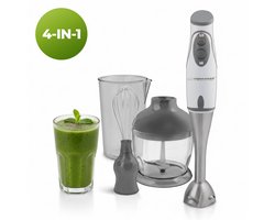 Golermo 5-in-1 Staafmixer 1000W – Handblender met Hakmolen, Garde, Melkschuimer & Maatbeker – 12 Snelheden + Turbo