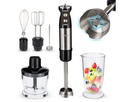 Goodforce 7 delige Staafmixer set – Inclusief Hakmolen, garde, melkopschuimer, klopper & Maatbeker – krachtig & vaatwasserbestendig – 12 snelheden + turbofunctie – 1000W – PFAS-vrij