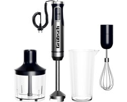 Grübsch GH-1000W Pro 3 in 1 Staafmixer - 1000 Watt - Turbofunctie - Hakmolen - Maatbeker - Garde - PFAS-vrij