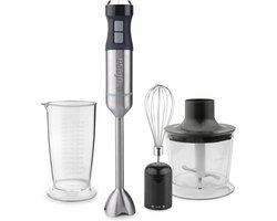 Hand blender 1400W met Turbo-functie en 20 snelheden, titanium messen en accessoires