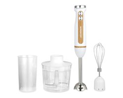 Heinner Bestmix Staafmixer Set – Variabele Snelheid + Turbo – RVS Gardes & Messen – 600W – Chroominzetstuk – Wit