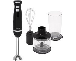 Inventum MX301S - Staafmixer set - Multifunctioneel - Garde - Maatbeker - Hakmolen - Turbo-stand - 600 watt - Zwart/RVS