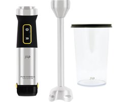 JAP Appliances ForceBlend F1 - Staafmixer set (1200W) met maatbeker - 21 snelheden - Voor soep, vlees, smoothies en baby hapjes - Zwart/RVS