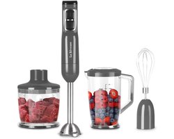 Krachtige 3-in-1 Staafmixer Set met Hakmolen en Mixbeker 300W