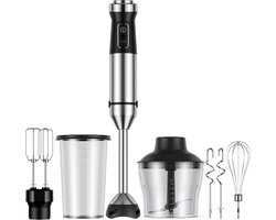 Krachtige 6-in-1 Staafmixer Set met 1000W Motor en 20 Snelheden voor Soepen en Beslag