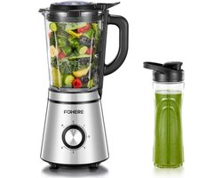 Krachtige Blender met 1100W, 1,5L Kan en Losse Beker