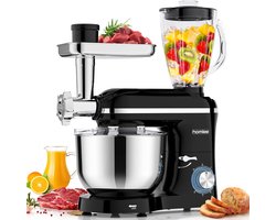 Krachtige Multifunctionele Staafmixer & Keukenmachine - 1800W - Inclusief Vleesmolen en Mixer