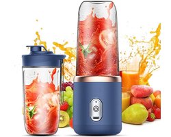 Milkshakemaker, draagbare blender, staande blender, elektrische blender van 400 ml, oplaadbaar via USB, met mengbeker.