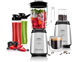 Multifunctionele 4-in-1 blender met 1050W, 1 liter kan en 2 sportflessen - Elektrische juicer, koffiemolen en smoothiemaker