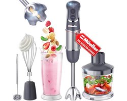 Oostenrijkse Staafmixer met 800W, 12 Versnellingen, Turbo-modus en Titanium Messen