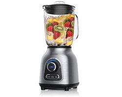 Powerful Stainless Steel Blender - 1400W with 1.75L Glass Jar, Adjustable Speed, and 3 Functions